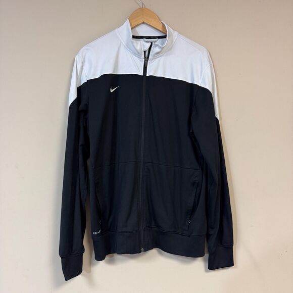 Nike Jacket Men's L Soccer Squad Sideline Presentation Full Zipper Black White